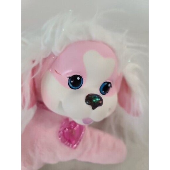 Puppy Surprise Pink and White Mom and Two Puppies Pups Stuffed Animal Plush Toy - Picture 3 of 8